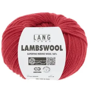 Pelote à tricoter 100% Laine Vierge LAMBSWOOL - Lang Yarns 0060 Rouge ...