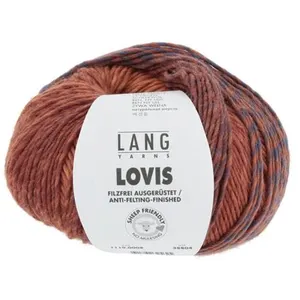 Pelote à tricoter 100% Laine Vierge LOVIS - Lang Yarns 0008 Marron - 0...