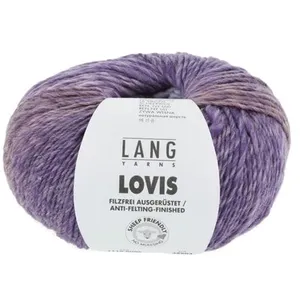 Pelote à tricoter 100% Laine Vierge LOVIS - Lang Yarns 0006 violet - 0... pas cher