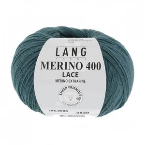 Pelote de Laine à tricoter MERINO 400 LACE - 25GR - Lang Yarns 88 Bleu... pas cher