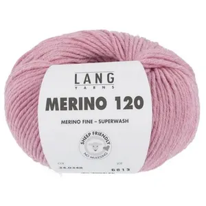 Pelote de laine à tricoter MERINO 120 - Lang Yarns(...) - Rose (348) pas cher