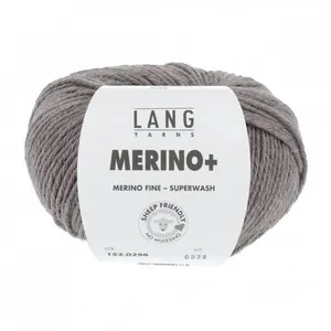 Pelote de Laine à tricoter MERINO + (PLUS) - Lang Yarns Gris (296) - G... pas cher