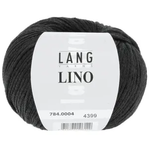 Pelote de lin à tricoter Lino - Lang Yarns 4 Noir - 4 Noir