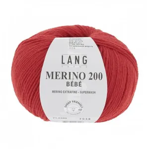 Pelote de laine à tricoter pour layette MERINO 200 BEBE - Lang Yarns 3... pas cher