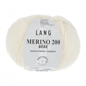Pelote de laine à tricoter pour layette MERINO 200 BEBE - Lang Yarns 3...