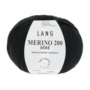 Yarns long en laine mérinos 200 0304 bébé noir
