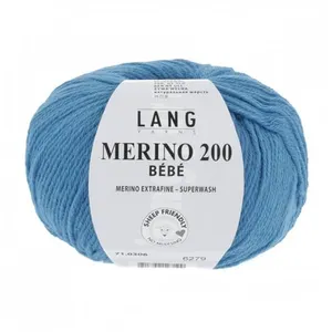Pelote de laine à tricoter pour layette MERINO 200 BEBE - Lang Yarns 3... pas cher