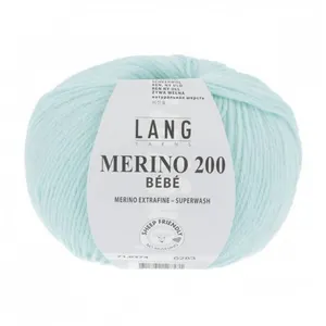 Pelote de laine à tricoter pour layette MERINO 200 BEBE - Lang Yarns 3... pas cher