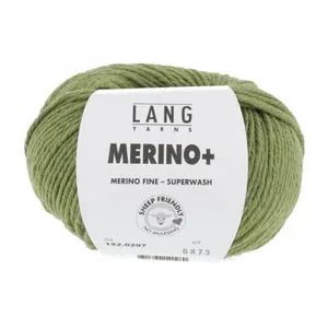 Pelote de Laine à tricoter MERINO + (PLUS) - Lang Yarns Vert (297) - V... pas cher