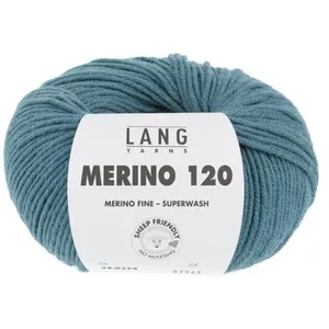 Pelote de laine à tricoter MERINO 120 - Lang Yarns(...) - Bleu (274) pas cher