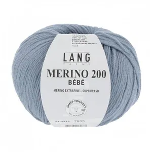 Pelote de laine à tricoter pour layette MERINO 200 BEBE - Lang Yarns 3... pas cher