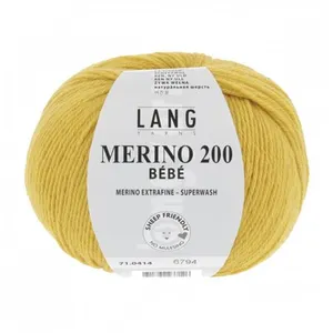 Pelote de laine à tricoter pour layette MERINO 200 BEBE - Lang Yarns 4... pas cher