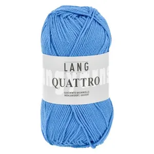 Non communiqué Fil à tricoter 100% coton QUATTRO - Lang Yarns(...) - 179 Bleu pas cher