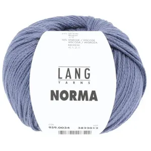 GENERIQUE Pelote de coton à tricoter Norma - Lang Yarns(...) - 34 Bleu pas cher