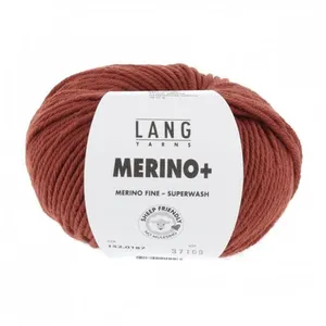 Pelote de Laine à tricoter MERINO + (PLUS) - Lang Yarns Rouge (187) - ...