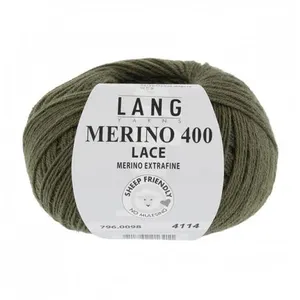 Pelote de Laine à tricoter MERINO 400 LACE - 25GR - Lang Yarns 98 Vert... pas cher