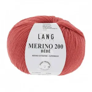 Pelote de laine à tricoter pour layette MERINO 200 BEBE - Lang Yarns 4... pas cher