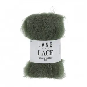 Pelote de Mohair et soie à tricoter LACE - 25 GR - Lang Yarns Vert (98... pas cher