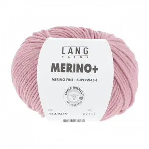 Pelote de Laine à tricoter MERINO + (PLUS) - Lang Yarns Rose (219) - R...