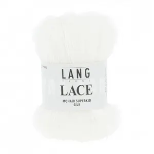 Pelote de Mohair et soie à tricoter LACE - 25 GR - Lang Yarns Blanc (0...