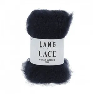 Pelote de Mohair et soie à tricoter LACE - 25 GR - Lang Yarns Bleu (25...