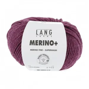 Pelote de Laine à tricoter MERINO + (PLUS) - Lang Yarns Violet (366) -... pas cher