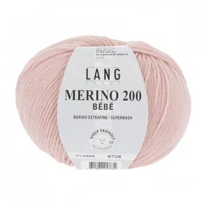 Pelote de laine à tricoter pour layette MERINO 200 BEBE - Lang Yarns 6... pas cher