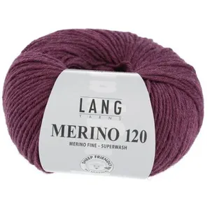 Pelote de laine à tricoter MERINO 120 - Lang Yarns Rose (566) - Rose (...