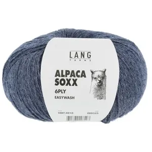Pelote de laine Alpaca Soxx 6-PLY - 150GR - Lang Yarns 0010 Bleu chiné...