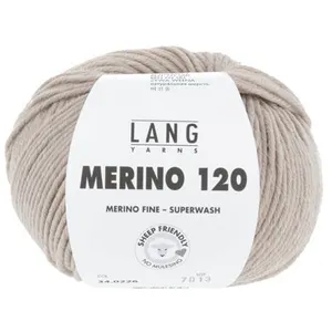 Pelote de laine à tricoter MERINO 120 - Lang Yarns Marron (226) - Marr...