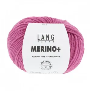 Pelote de Laine à tricoter MERINO + (PLUS) - Lang Yarns Rose (185) - R... pas cher