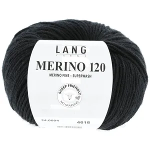 Lang Yarns Merino 120 - noir 004 pas cher
