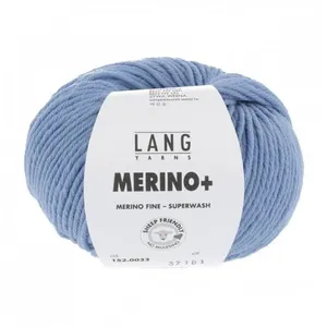 Pelote de Laine à tricoter MERINO + (PLUS) - Lang Yarns Bleu (033) - B...