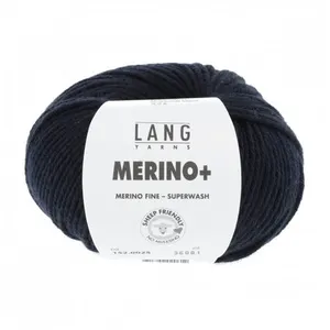 Pelote de Laine à tricoter MERINO + (PLUS) - Lang Yarns Bleu (025) - B... pas cher