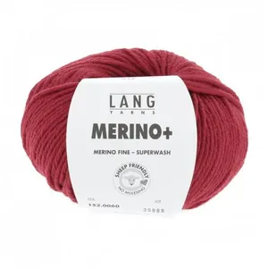 Pelote de Laine à tricoter MERINO + (PLUS) - Lang Yarns Rouge (060) - ... pas cher