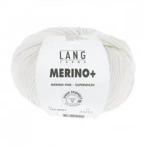 Pelote de Laine à tricoter MERINO + (PLUS) - Lang Yarns Blanc (001) - ... pas cher