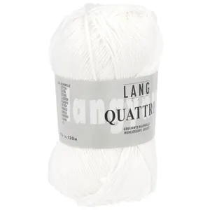 Non communiqué Fil à tricoter 100% coton QUATTRO - Lang Yarns(...) - 01 Blanc pas cher