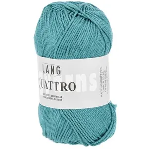 Fil à tricoter 100% coton QUATTRO - Lang Yarns 74 Bleu - 74 Bleu pas cher