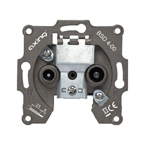 Prise murale 2 raccordements large bande TV/R - AXING - BSD 4-00 - Gris