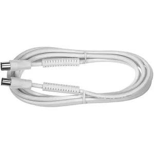 Axing BAK 752-00 Câble coaxial de raccordement avec fiche IEC et avec ferrite filtre antiparasite 7,5 m blanc pas cher