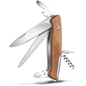 Comparateur de prix : Victorinox Ranger Bois 55 Couteau de Poche Suisse, Multitool, 10 Fonctions, Lame Fixe, Tire Bouchon, Bois