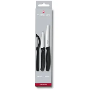 Victorinox - ensemble de couteaux avec peeler, 3 pièces, noirVendu parcarrefour