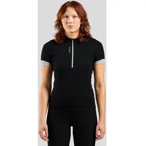 Comparateur de prix : Maillot manches courtes femme odlo essentials 1 2 zip noir