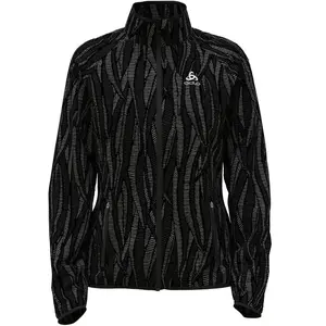 Odlo Veste de course à pied Essential Light Print pour femme, S, noir pas cher