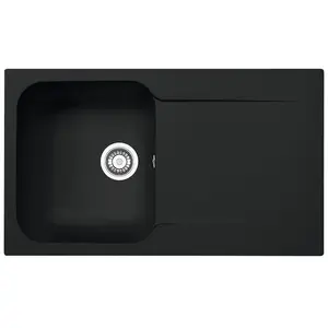 Comparateur de prix : Mepamsa Évier Kite Fradeko 611-86 - noir - 860 x 500 x 190 mm - sous-meuble 50 cm - vidage manuel - Franke