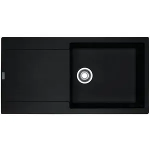 Comparateur de prix : Evier en synthèse ONYX - MRG611-XL - Noir - A encastrer - Bonde 90mm - Antibactérien