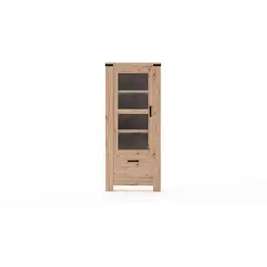 Vitrine 1 porte HAWAI coloris imitation chêne artisanVendu parconforama