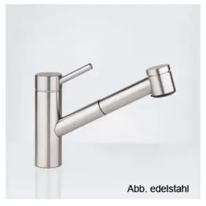 KWC Inox Mitigeur de cuisine pivotant, avec douchette extractible, 10....