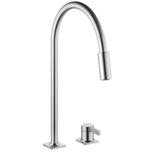 KWC Era 1, mitigeur de lavabo, acier inoxydable