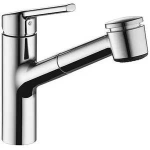 KWC Luna-E Mitigeur de cuisine pivotant, avec douchette extractible, 1... pas cher